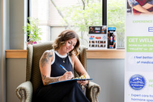 A patient completes a consultation for a non-surgical face lift in Columbus, OH.